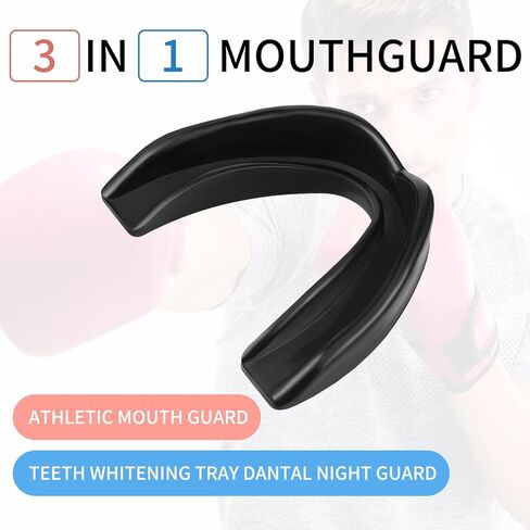 100 قطعة من واقي الفم للشباب للرياضة وواقي الفم وكرة القدم الرياضية وقطعة الفم لحماية اللثة للملاكمة وكرة السلة وكرة القدم والهوكي والكاراتيه (أسود، نمط بسيط) in Kuwait
