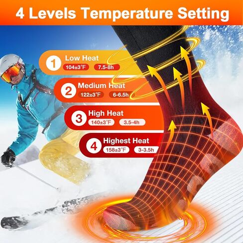 جوارب ساخنة، جوارب كهربائية قابلة لإعادة الشحن بقدرة 5000 مللي أمبير في الساعة مع جهاز تحكم عن بعد التطبيق، جوارب تسخين شتوية تعمل بالبطارية الحرارية لمدة 8 ساعات للرجال والنساء والتزلج والتخييم والجري وركوب الدراجات in Kuwait