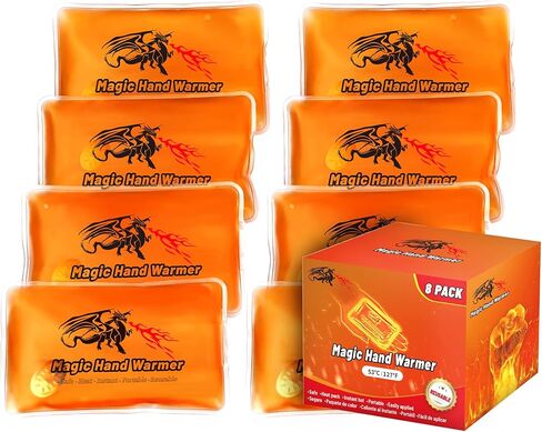 【8 عبوات】 مدفئات يد سحرية قابلة لاعادة الاستخدام، عبوة حرارية قابلة لاعادة الاستخدام، لتدفئة اليدين، للاستخدام في الاماكن المغلقة والمفتوحة، العمل، الدراسة، التخييم، الجولف، التزلج، هدايا دافئة، in Kuwait