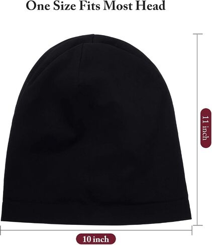 SATINIOR 6 Pieces Satin Lined Sleep Cap Slouchy Skull Beanie Hat Night Hair Cap Headwear Head Wrap for Curly Hair Women Girl in Saudi Arabia