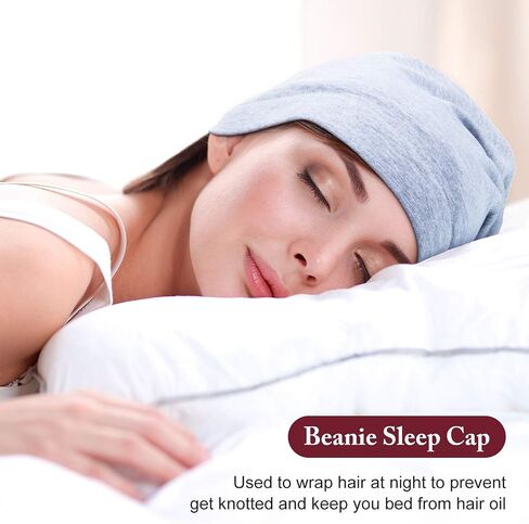SATINIOR 6 Pieces Satin Lined Sleep Cap Slouchy Skull Beanie Hat Night Hair Cap Headwear Head Wrap for Curly Hair Women Girl in Saudi Arabia