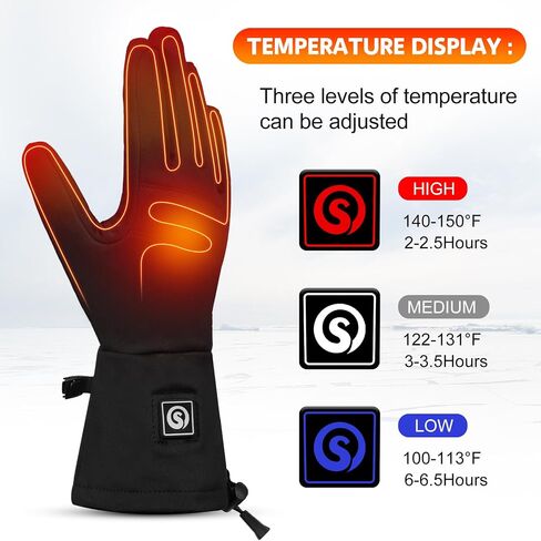 Heated Glove Liners Men Women - Rechargeable Battery Hand Warmer Gloves for Winter Motorcycle Skiing Camping Fishing Hunting in Kuwait