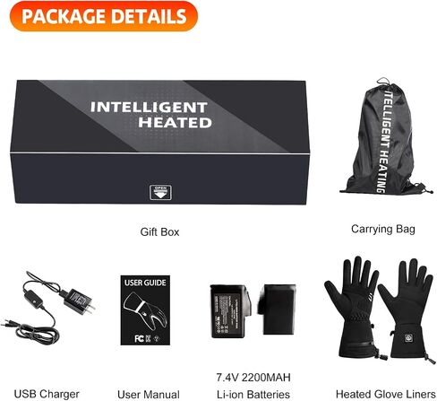 Heated Glove Liners Men Women - Rechargeable Battery Hand Warmer Gloves for Winter Motorcycle Skiing Camping Fishing Hunting in Kuwait