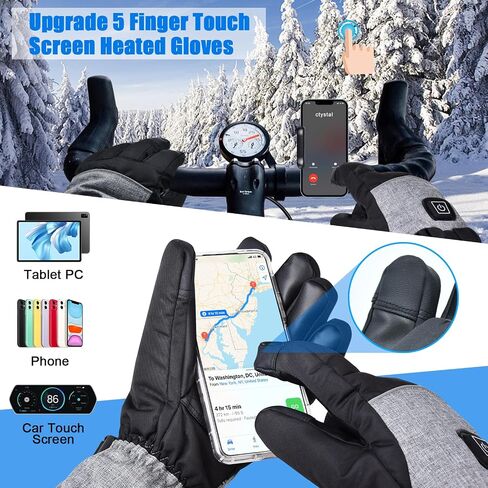 Heated Gloves for Men Women, Winter Rechargeable Electric Heating Gloves with 6000mAh Battery, Waterproof Touchscreen Warm Heat Hand Warmers for Outdoor Sports Cycling Skiing Motorcycle Camping Hiking in Saudi Arabia