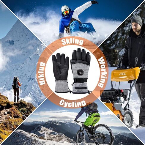 Heated Gloves for Men Women, Winter Rechargeable Electric Heating Gloves with 6000mAh Battery, Waterproof Touchscreen Warm Heat Hand Warmers for Outdoor Sports Cycling Skiing Motorcycle Camping Hiking in Saudi Arabia