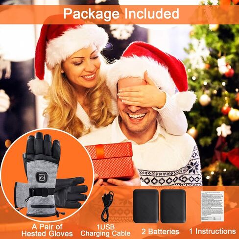 Heated Gloves for Men Women, Winter Rechargeable Electric Heating Gloves with 6000mAh Battery, Waterproof Touchscreen Warm Heat Hand Warmers for Outdoor Sports Cycling Skiing Motorcycle Camping Hiking in Saudi Arabia