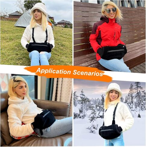 FlyfreeU Heated Hand Muff, Portable USB Electric Heating Hand Warmer Pouch for Winter Outdoor Hunting Camping Sport Golf Hike Football, Heated Waist Pouch with 3 Heating Levels. (Without Battery) in Kuwait
