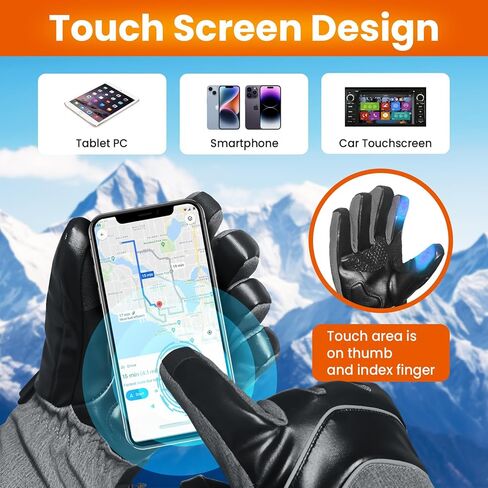 Omobolanle Heated Gloves for Men Women with 7.4V 3000mAh Rechargeable Battery,Waterproof Touchscreen Heating Work Gloves,Hand Warmer Electric Winter Glove for Motorcycle Hunting Skiing Fishing Hiking in Kuwait