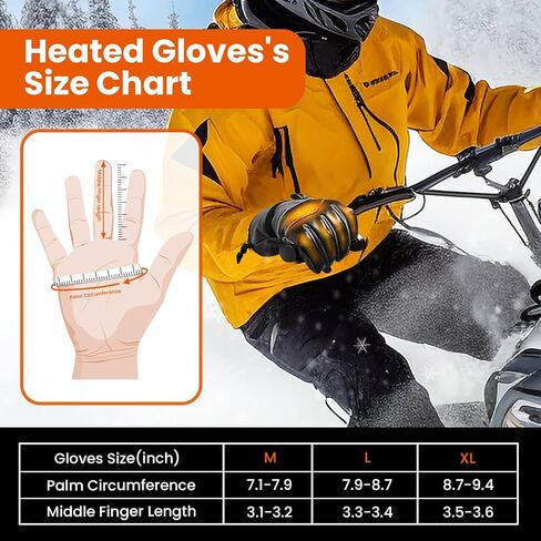 Omobolanle Heated Gloves for Men Women with 7.4V 3000mAh Rechargeable Battery,Waterproof Touchscreen Heating Work Gloves,Hand Warmer Electric Winter Glove for Motorcycle Hunting Skiing Fishing Hiking in Kuwait
