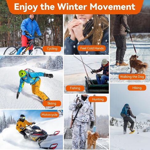 Omobolanle Heated Gloves for Men Women with 7.4V 3000mAh Rechargeable Battery,Waterproof Touchscreen Heating Work Gloves,Hand Warmer Electric Winter Glove for Motorcycle Hunting Skiing Fishing Hiking in Kuwait