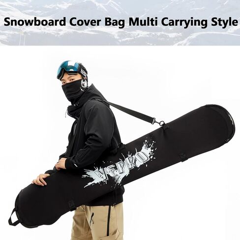 Yepro Snowboard Cover Sleeve Case, Snowboard Sleeve Cover Bag Adjustable Soft Cover with Shoulder Strap Snowboard Cover Bag with Binding Open in Saudi Arabia