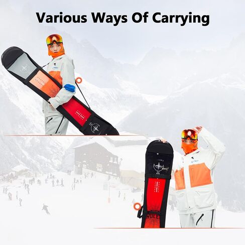 Yepro Snowboard Cover Sleeve Case, Snowboard Sleeve Cover Bag Adjustable Soft Cover with Shoulder Strap Snowboard Cover Bag with Binding Open in Saudi Arabia