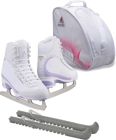 Jackson Ultima Softec Vista ST3200 ST3201 Figure Ice Skates for Women and Girls/Black, Navy, White Bundle with Guardog Skate Guards Jackson Skate Bag JL350 in Kuwait