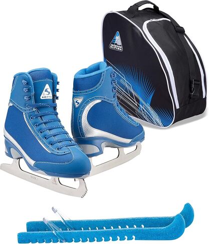Jackson Ultima Softec Vista ST3200 ST3201 Figure Ice Skates for Women and Girls/Black, Navy, White Bundle with Guardog Skate Guards Jackson Skate Bag JL350 in Kuwait