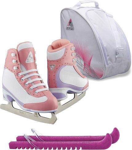 Jackson Ultima Softec Vista ST3200 ST3201 Figure Ice Skates for Women and Girls/Black, Navy, White Bundle with Guardog Skate Guards Jackson Skate Bag JL350 in Kuwait