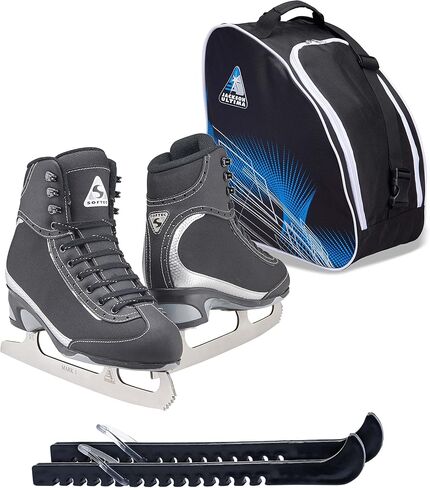 Jackson Ultima Softec Vista ST3200 ST3201 Figure Ice Skates for Women and Girls/Black, Navy, White Bundle with Guardog Skate Guards Jackson Skate Bag JL350 in Kuwait