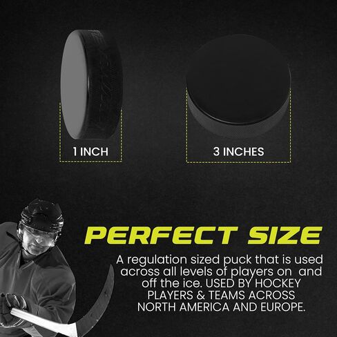 Winnwell Official Ice Hockey Pucks - Regulation Size & Weight 6oz Black Puck with Mesh Carrying Bag, Great for Stick Handling & Training Drills in Saudi Arabia