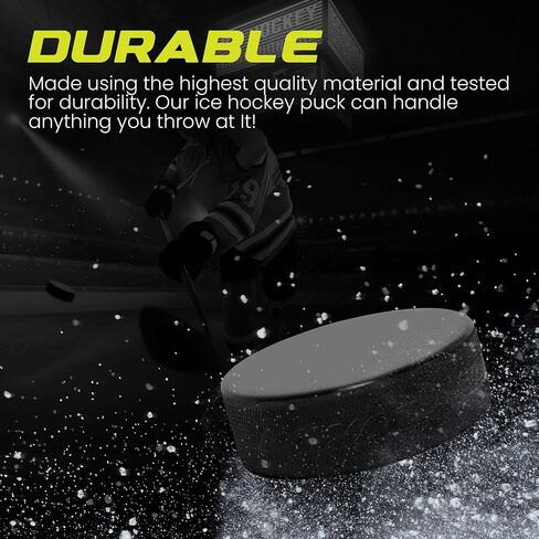 Winnwell Official Ice Hockey Pucks - Regulation Size & Weight 6oz Black Puck with Mesh Carrying Bag, Great for Stick Handling & Training Drills in Saudi Arabia
