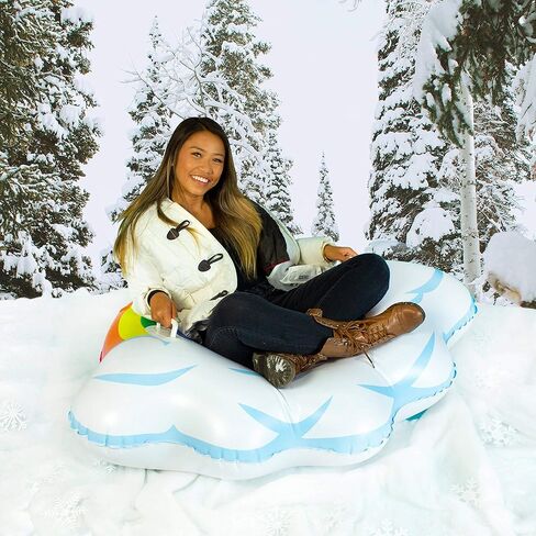 أنبوب ثلج SNOWCANDY مقاس 48 بوصة قوس قزح في القطب الشمالي، زلاجة ثلجية قابلة للنفخ للأطفال والكبار، شديدة التحمل مع مقابض وأسفل، زلاجة شتوية خارجية، سهلة النفخ والتفريغ in Kuwait