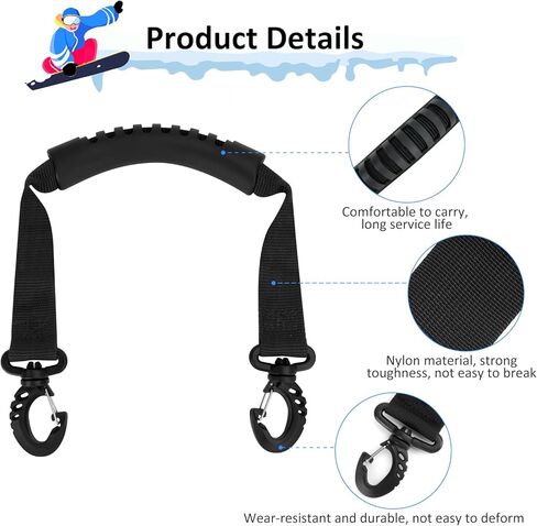 أشرطة حمل أحذية التزلج والأحذية من تاشيبا، سلسلة تزلج دوارة للتزلج والتزلج على الجليد والتزلج على الجليد in Kuwait