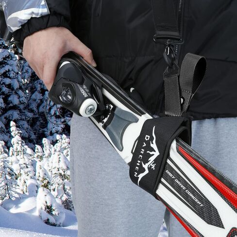 DARCHEN Ski Strap and Pole Carrier 2 Pack - Skiing Accessory for Easy Transportation of Your Ski Gear - Feel Comfortable Walking to and from The Mountain - Adjustable Size in Kuwait