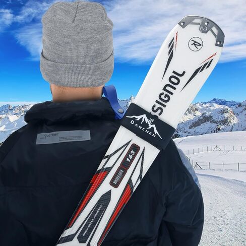 DARCHEN Ski Strap and Pole Carrier 2 Pack - Skiing Accessory for Easy Transportation of Your Ski Gear - Feel Comfortable Walking to and from The Mountain - Adjustable Size in Kuwait