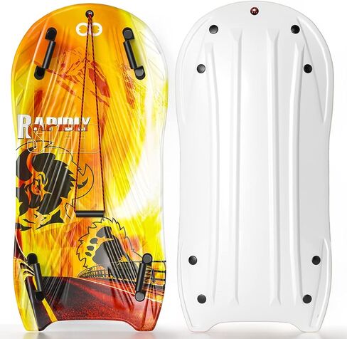 زلاجات الثلج الرغوية من GEAVESS للأطفال والكبار، زلاجات توبوجان عالية التحمل مقاس 48 بوصة للثلج مع قاع أملس ومقابض وحبل سحب in Kuwait