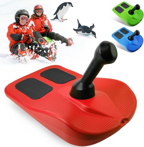 زلاجات الثلج للأطفال والكبار، لوح تزلج على الجليد للأطفال مع مقبض، لوح تزلج صغير خفيف الوزن، مقبض مقاوم للبرد، لوح تزلج على الجليد منزلق للأسفل من أجل متعة الشتاء في الهواء الطلق in Kuwait