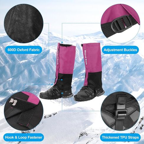 PATIKIL Leg Gaiters, Waterproof Shoe Covers Hiking Gaiters Adjustable Snow Boot Gaiter for Hiking, Walking, Climbing in Kuwait