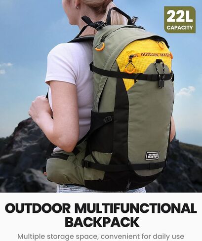 OutdoorMaster Ski Backpack, 12L Snowboard Travel Backpack, Skiing Bag with Breathable EVA Back, Waterproof Backpack for Snowboard, Ski, Camping, Hiking - Black in Saudi Arabia