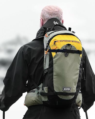 OutdoorMaster Ski Backpack, 12L Snowboard Travel Backpack, Skiing Bag with Breathable EVA Back, Waterproof Backpack for Snowboard, Ski, Camping, Hiking - Black in Saudi Arabia