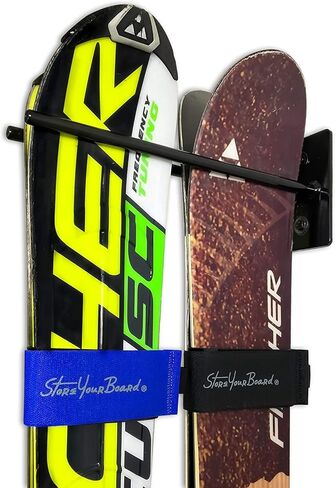 أشرطة لف التزلج الأساسية من StoreYourBoard Mountain Essential، 4 عبوات، مقاس عالمي، مثبتات بخطاف وحلقة، أزرق in Kuwait