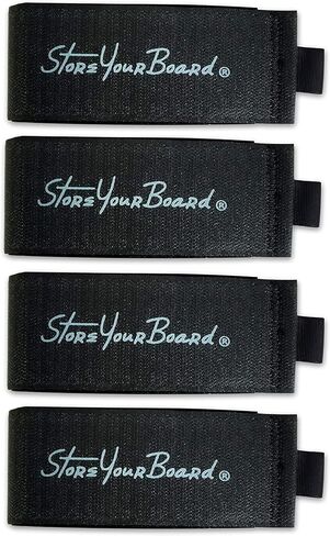 أشرطة لف التزلج الأساسية من StoreYourBoard Mountain Essential، 4 عبوات، مقاس عالمي، مثبتات بخطاف وحلقة، أزرق in Kuwait