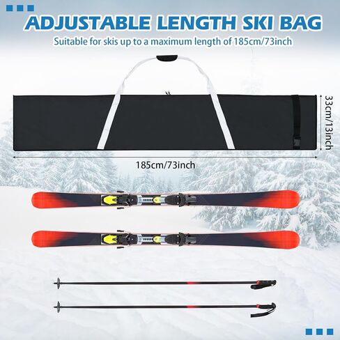 Locmeo 2 Pcs Adult Unisex Ski Bag 420D Polyester Water Resistant Skiing Bags with Adjustable Length and Straps, for Snowboard Carrier Transport, Travel, Kids, Youth, Men, Women, 72.83 x 13 Inches in Saudi Arabia