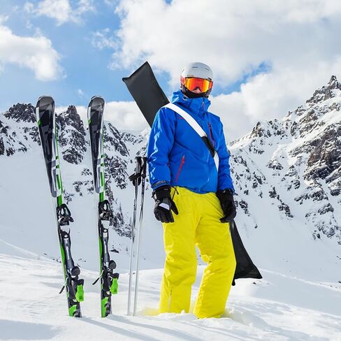 Locmeo 2 Pcs Adult Unisex Ski Bag 420D Polyester Water Resistant Skiing Bags with Adjustable Length and Straps, for Snowboard Carrier Transport, Travel, Kids, Youth, Men, Women, 72.83 x 13 Inches in Saudi Arabia