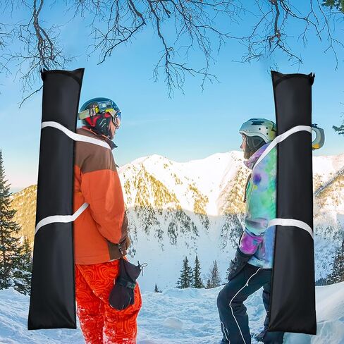 Locmeo 2 Pcs Adult Unisex Ski Bag 420D Polyester Water Resistant Skiing Bags with Adjustable Length and Straps, for Snowboard Carrier Transport, Travel, Kids, Youth, Men, Women, 72.83 x 13 Inches in Saudi Arabia