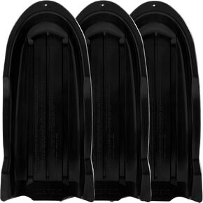 Superio Toboggan Snow Sleds for Kids and Adults, Pack of 3 46" Heavy Duty Plastic Open Back Sliders with Handles and Holes for Pull Ropes- (Ropes Excluded) Kid and Adult Winter Fun