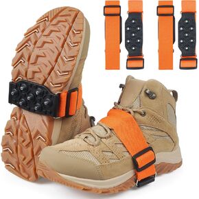 Mid-Sole Ice Cleats for Shoes and Boots Walking on Snow and Ice | Snow Traction Cleats, Non-Slip Crampon with 7 Tungsten Studs Adjustable Straps for Secure Grip Winter Walking Jogging Hiking in Saudi Arabia