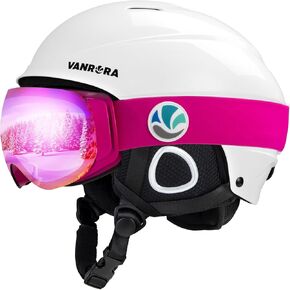 VANRORA Ski Helmet and Goggles Combo Pack, Safety-Certified Snowboard Helmet, Interchangeable Lens Snowboard Goggles
