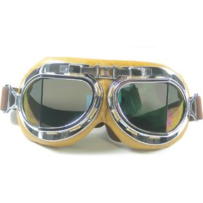Motorcycle Goggle Aviator Pilot Style Cruiser Scooter Motocross Goggles for Man, Woman, Adult