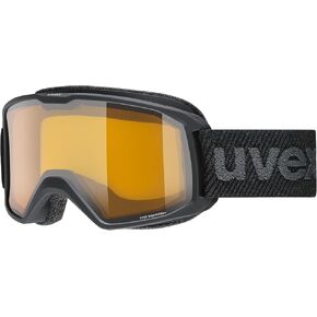 uvex contrast enhancing anti-fog OTG ski & snowboard goggles with UV protection for women & men, elemnt LGL, black/lasergold lite-clear in Kuwait