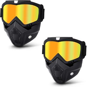 SHUOLIYAN 2 Pieces Motorcycle Goggles Dirt Bike Goggles ATV Goggles Riding Goggles Ski Goggles Suitable For Men Women Youth in Kuwait