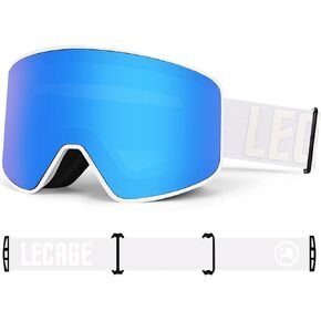 LECAGE PRO Ski Goggles, OTG-100% UV400 Protection, Snowboard Goggles Interchangeable Lens, Anti fog for Men Women Youth