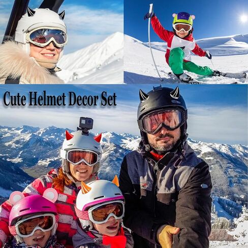 Helmet Cat Ears Devil Horns - Atiger 10 Pcs Ski Helmet Accessories Small Devil Horns with Adhesive Suction Cup Cute Decoration for Women Men Car Accessory Bike Ski Motorcycle Snowboard Helmet Girl Boy in Kuwait