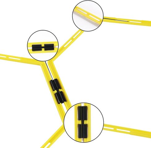 سلم رشاقة من Olioliyou، حلقة تدريب خفة الحركة وسرعة سداسية لكرة القدم، تدريبات رشيقة على القدمين والقفز العمودي، اللياقة البدنية الرياضية in Kuwait