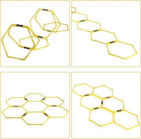 سلم رشاقة من Olioliyou، حلقة تدريب خفة الحركة وسرعة سداسية لكرة القدم، تدريبات رشيقة على القدمين والقفز العمودي، اللياقة البدنية الرياضية in Kuwait