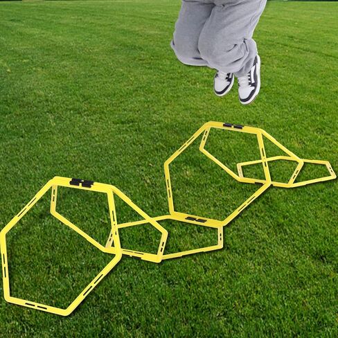 سلم رشاقة من Olioliyou، حلقة تدريب خفة الحركة وسرعة سداسية لكرة القدم، تدريبات رشيقة على القدمين والقفز العمودي، اللياقة البدنية الرياضية in Kuwait