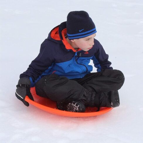 Paricon Flexible Flyer Round Flying Saucer Disc Racer Polyethylene Snow Sled Toboggan, for Ages 4 & Up, 26" Diameter, Green/Orange (2 Pack) in Kuwait