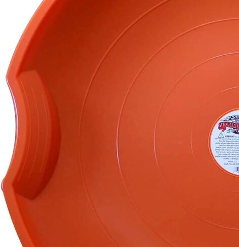 Paricon Flexible Flyer Round Flying Saucer Disc Racer Polyethylene Snow Sled Toboggan, for Ages 4 & Up, 26" Diameter, Green/Orange (2 Pack) in Kuwait