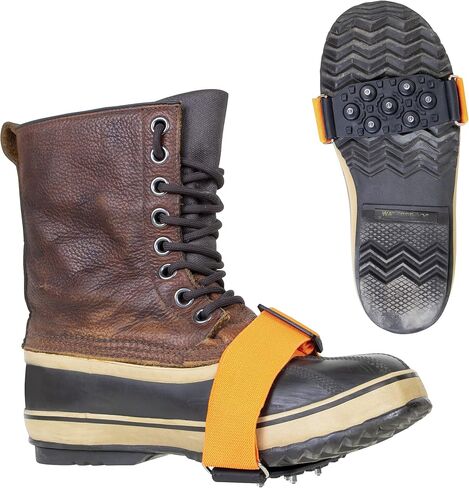 أوليمبيا: مرابط الجليد - مرابط الجر متوسطة النعل MIDXJ9، قبضة أحذية الثلج والجليد المحمولة مع حزام قابل للتعديل in Kuwait